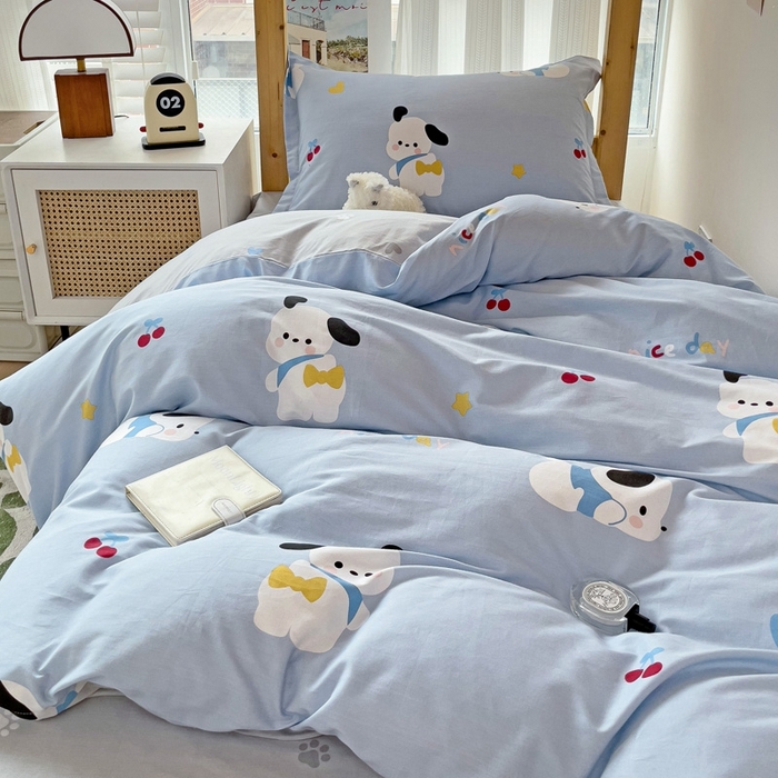 91家纺网 家纺一手货源 找家纺 恩泽2025印花学生三件套 皮皮狗