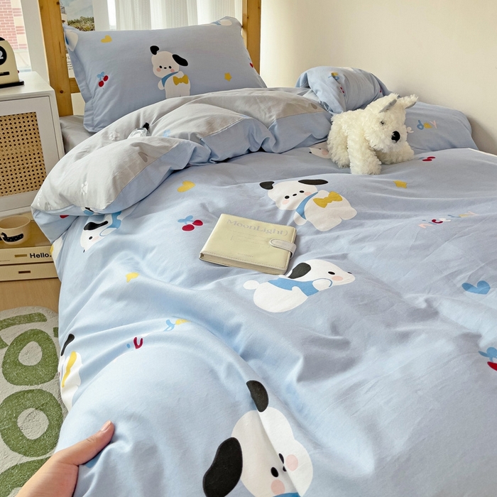 91家纺网 家纺一手货源 找家纺 恩泽2025印花学生三件套 皮皮狗