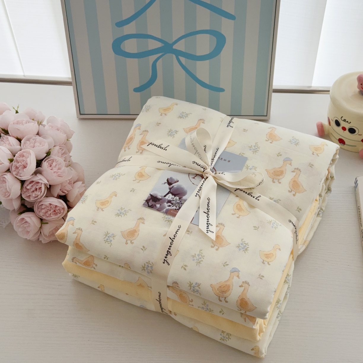 91家纺网 家纺一手货源 找家纺 （总）于果 2025新款全棉双层纱四件套第五批