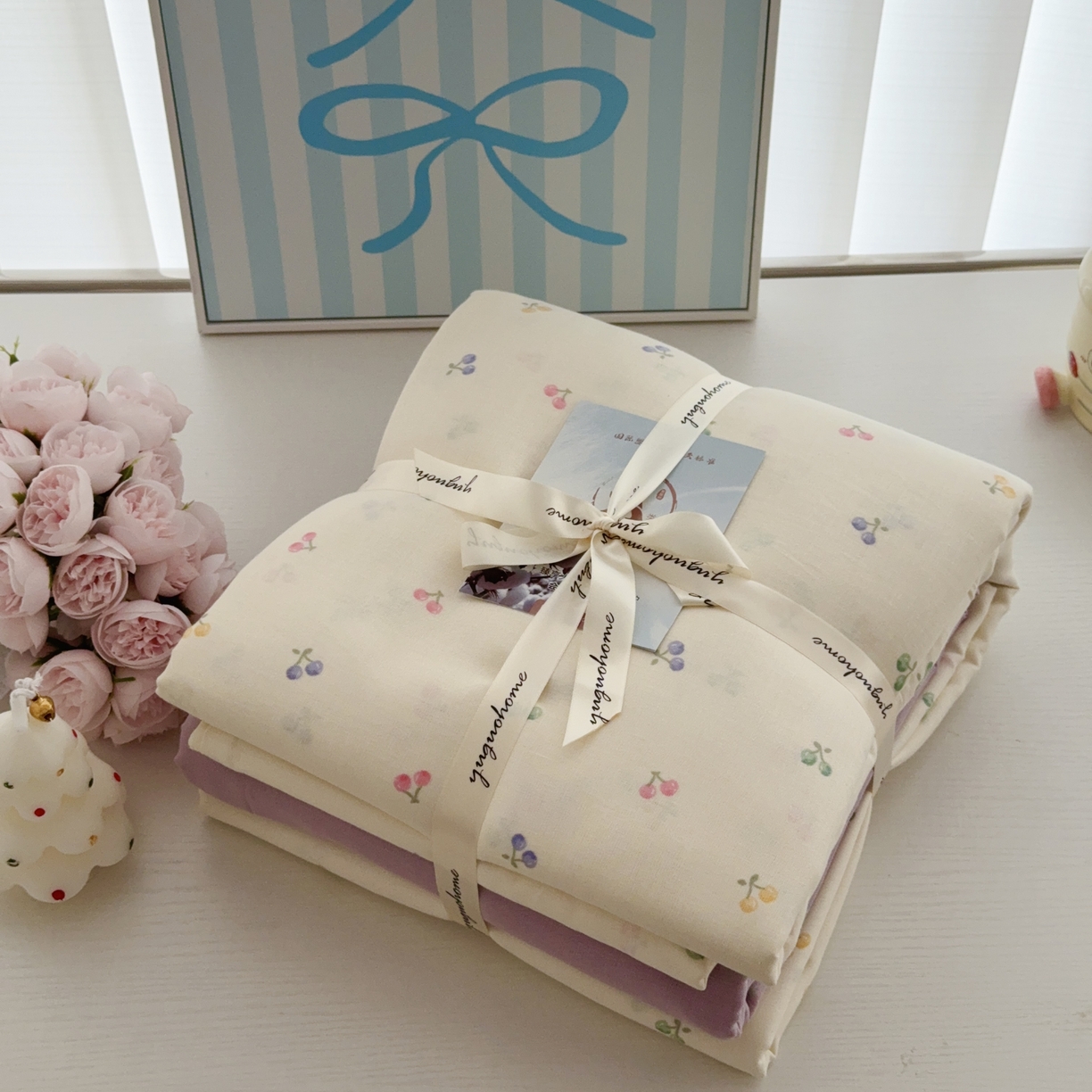 91家纺网 家纺一手货源 找家纺 （总）于果 2025新款全棉双层纱四件套第五批