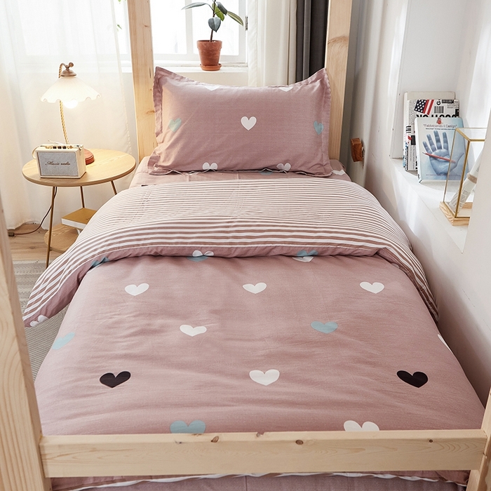 91家纺网 家纺一手货源 找家纺 恩泽2025印花学生三件套 许愿精灵咖