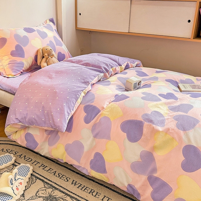 91家纺网 家纺一手货源 找家纺 恩泽2025印花学生三件套 紫霞