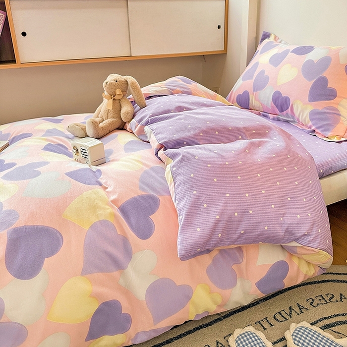 91家纺网 家纺一手货源 找家纺 恩泽2025印花学生三件套 紫霞