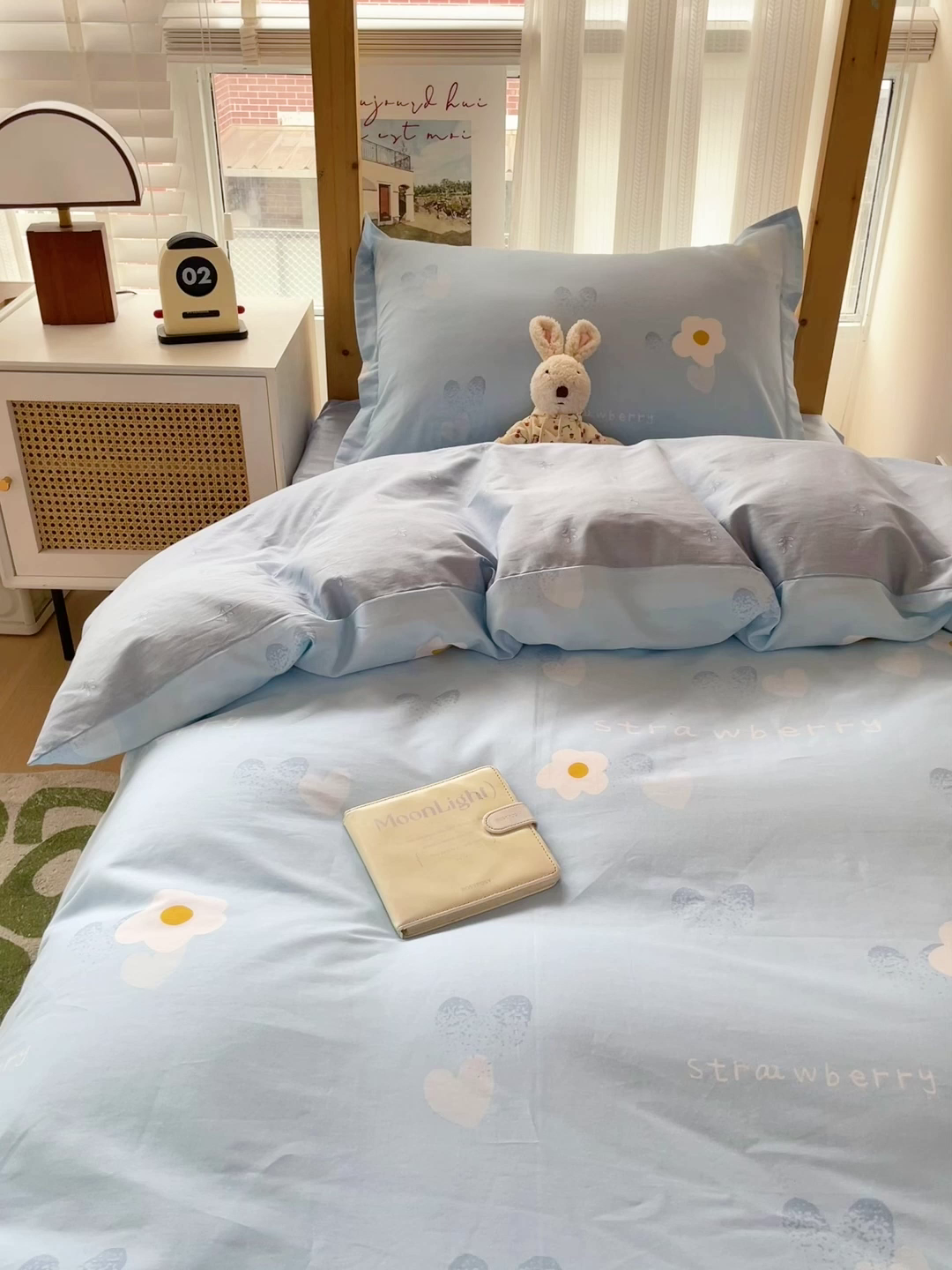 91家纺网 家纺一手货源 找家纺 恩泽2025印花学生三件套 蓝色心情