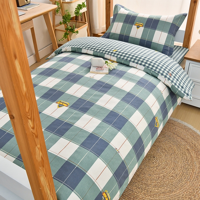 91家纺网 家纺一手货源 找家纺 （总）乐旗家纺 2025新款全棉床笠款学生上下铺宿舍三件套六件套