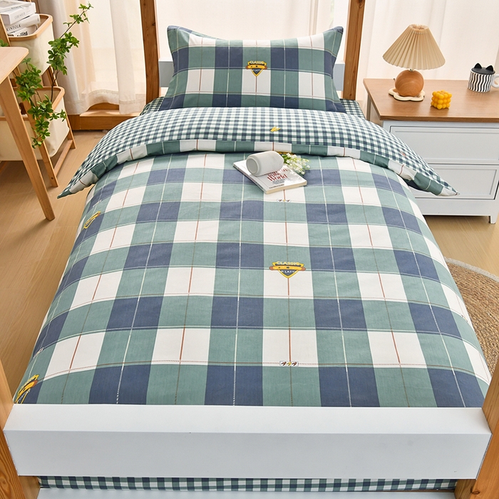 91家纺网 家纺一手货源 找家纺 （总）乐旗家纺 2025新款全棉床笠款学生上下铺宿舍三件套六件套