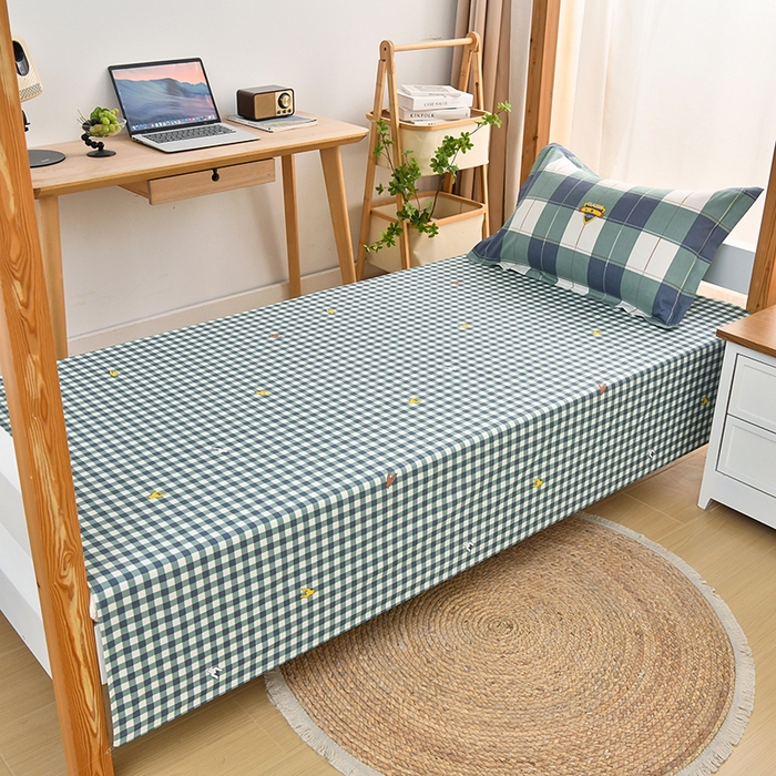 91家纺网 家纺一手货源 找家纺 （总）乐旗家纺 2025新款全棉床笠款学生上下铺宿舍三件套六件套