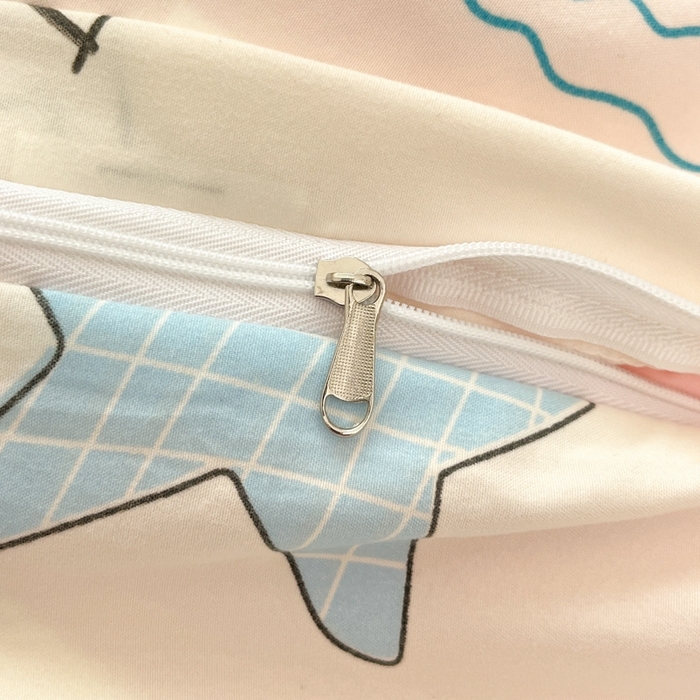 91家纺网 家纺一手货源 找家纺 如一 2025新款A类卡通印加毛巾绣水洗云朵棉四件套（提供买家秀） 乖巧猫