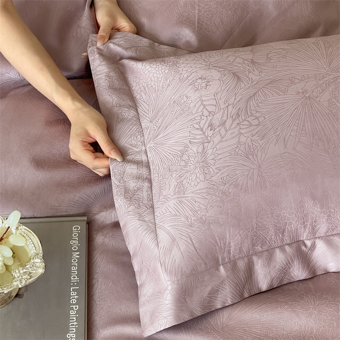 91家纺网 家纺一手货源 找家纺 凡客家居 2025新款100支（5050双股）长绒棉全棉提花四件套 洛园-莫奈紫