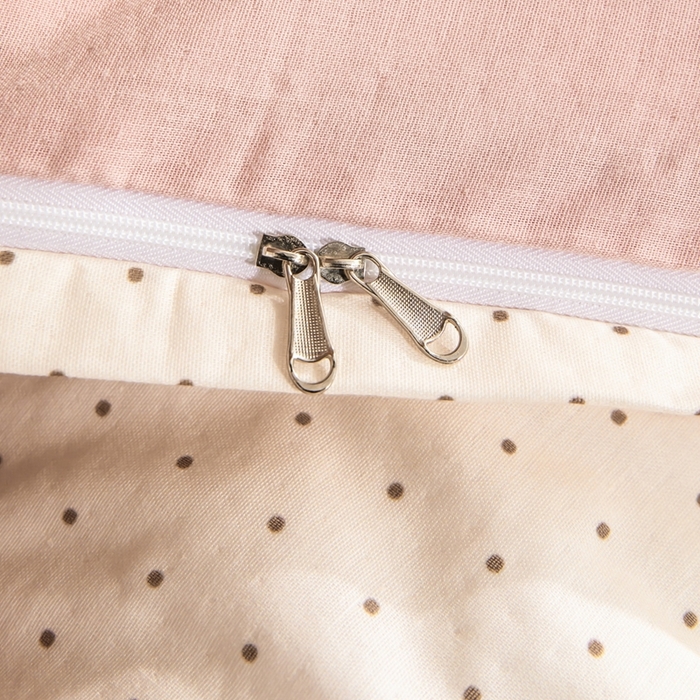 91家纺网 家纺一手货源 找家纺 锦罗绣 2025新款全棉双层纱学生套件三件套 波点蝴蝶结