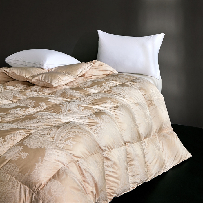 91家纺网 家纺一手货源 找家纺 御眠纺羽绒被壳 2025新款高精密提花单层立体高端羽绒被壳自充绒羽绒被壳 高精密奥菲土豪金