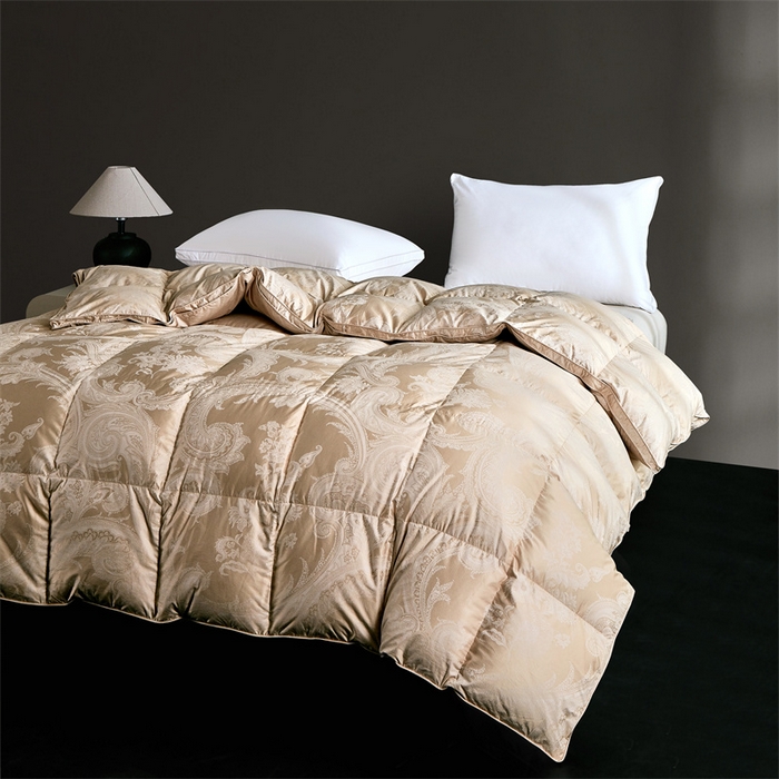91家纺网 家纺一手货源 找家纺 御眠纺羽绒被壳 2025新款高精密提花单层立体高端羽绒被壳自充绒羽绒被壳 高精密奥菲土豪金