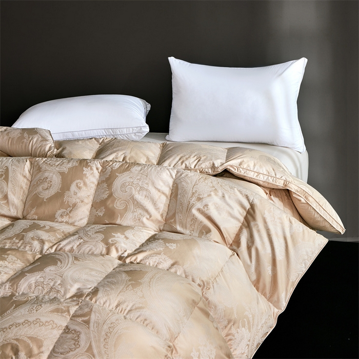 91家纺网 家纺一手货源 找家纺 御眠纺羽绒被壳 2025新款高精密提花单层立体高端羽绒被壳自充绒羽绒被壳 高精密奥菲土豪金