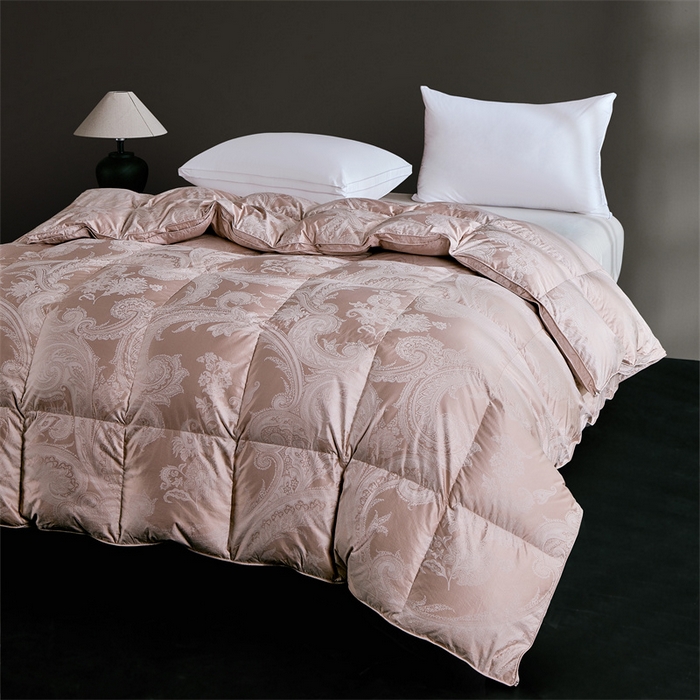 91家纺网 家纺一手货源 找家纺 御眠纺羽绒被壳 2025新款高精密提花单层立体高端羽绒被壳自充绒羽绒被壳 高精密奥菲豆沙