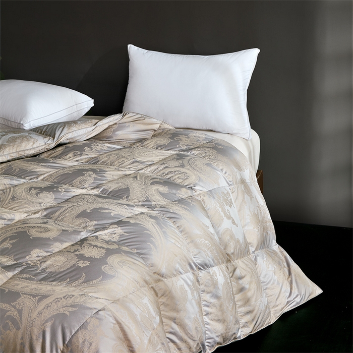 91家纺网 家纺一手货源 找家纺 御眠纺羽绒被壳 2025新款高精密提花单层立体高端羽绒被壳自充绒羽绒被壳 高精密奥菲灰金