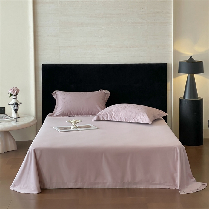 91家纺网 家纺一手货源 找家纺 凡客家居 2025新款100支（5050双股）长绒棉全棉提花四件套 陌上枝头-莫奈紫