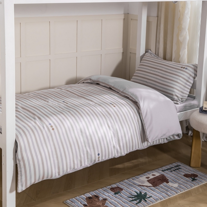 91家纺网 家纺一手货源 找家纺 锦罗绣 2025新款全棉双层纱学生套件三件套 寂羽