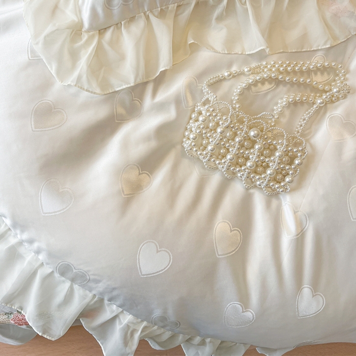 91家纺网 家纺一手货源 找家纺 （总）瑞宝 2025新款法式花边全棉贡缎提花床裙款四件套-梦之语（控价265起）