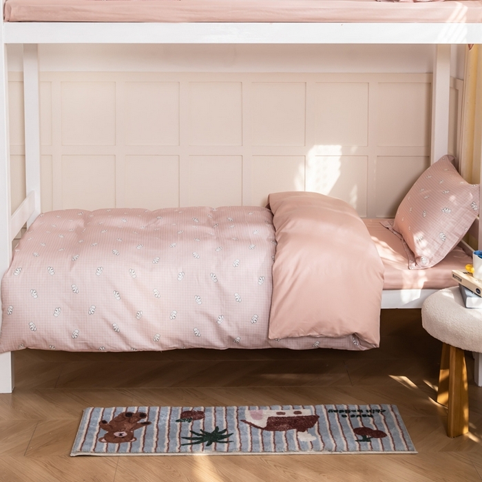 91家纺网 家纺一手货源 找家纺 锦罗绣 2025新款全棉双层纱学生套件三件套 好奇小狗