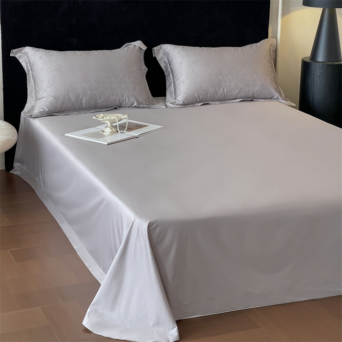 91家纺网 家纺一手货源 找家纺 凡客家居 2025新款100支（5050双股）长绒棉全棉提花四件套 陌上枝头-高级灰