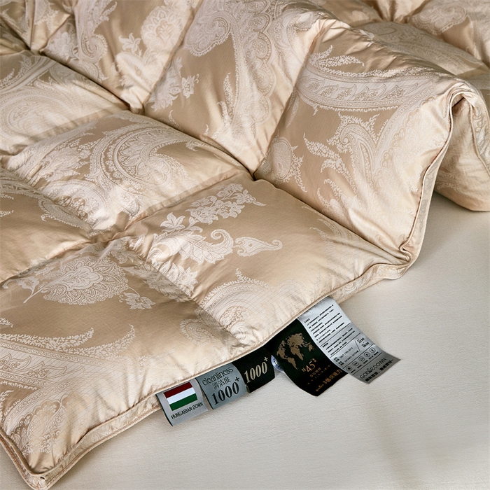 91家纺网 家纺一手货源 找家纺 静若居羽绒被壳 2025新款高精密提花单层立体高端羽绒被壳自充绒羽绒被壳 高精密奥菲土豪金