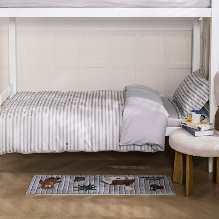 91家纺网 家纺一手货源 找家纺 锦罗绣 2025新款全棉双层纱学生套件三件套 寂羽