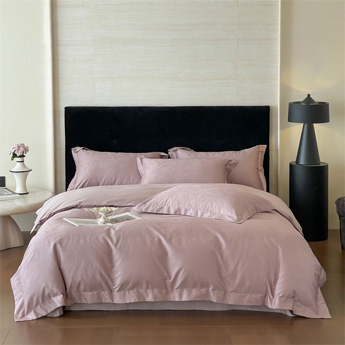 91家纺网 家纺一手货源 找家纺 凡客家居 2025新款100支（5050双股）长绒棉全棉提花四件套 洛园-莫奈紫