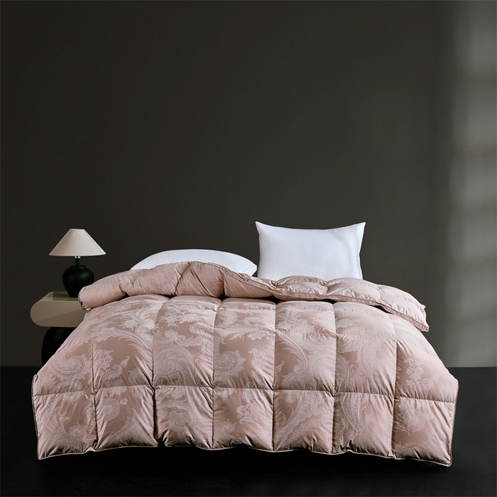 91家纺网 家纺一手货源 找家纺 静若居羽绒被壳 2025新款高精密提花单层立体高端羽绒被壳自充绒羽绒被壳 高精密奥菲豆沙