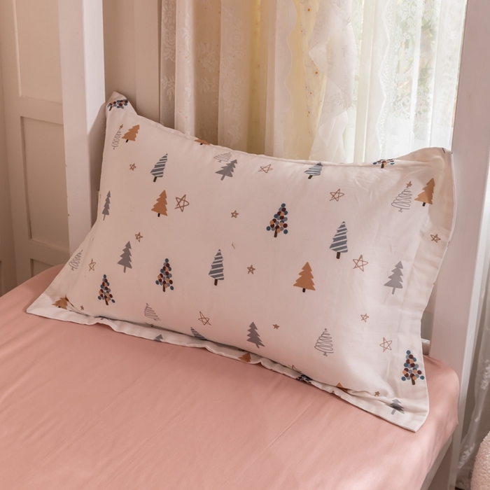 91家纺网 家纺一手货源 找家纺 锦罗绣 2025新款全棉双层纱学生套件三件套 小松树