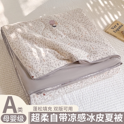 丽美人家纺 2025新款爆款双拼皱皱纱冰皮被夏被夏凉被空调被 冰皮-时光