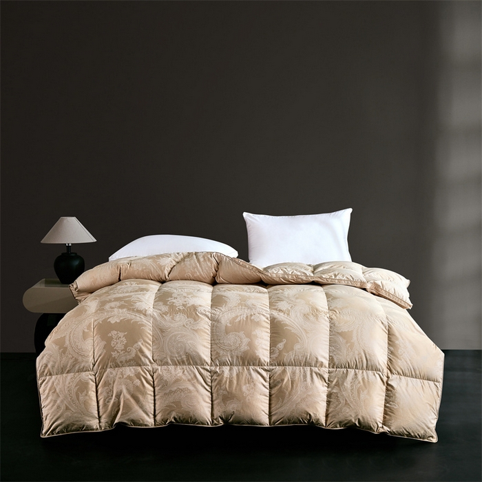 91家纺网 家纺一手货源 找家纺 御眠纺羽绒被壳 2025新款高精密提花单层立体高端羽绒被壳自充绒羽绒被壳 高精密奥菲土豪金