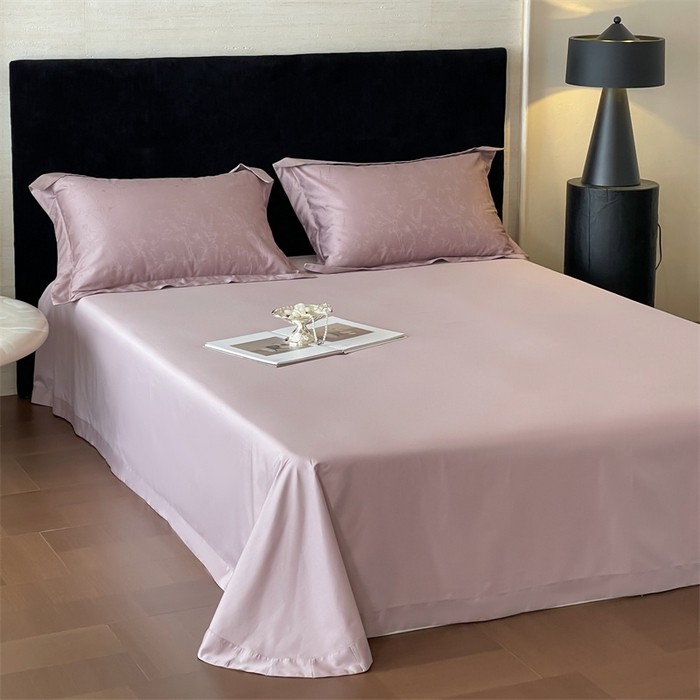 91家纺网 家纺一手货源 找家纺 凡客家居 2025新款100支（5050双股）长绒棉全棉提花四件套 陌上枝头-莫奈紫