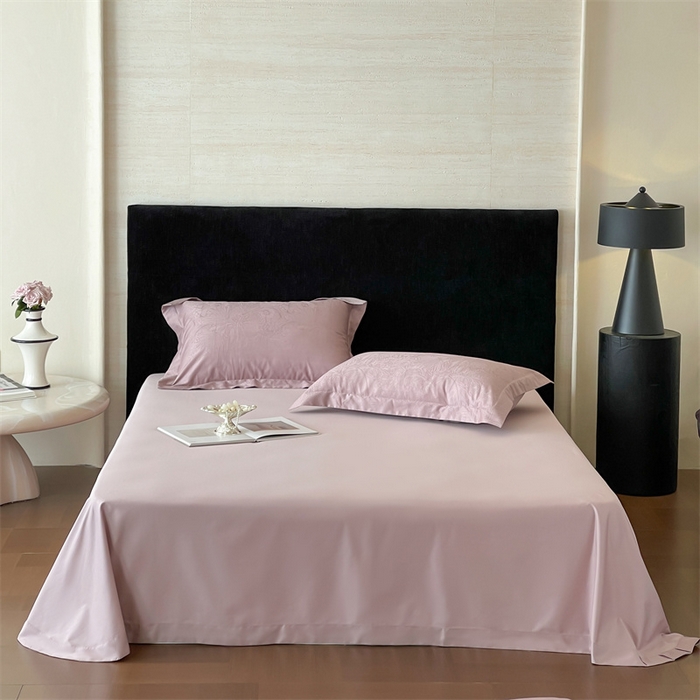 91家纺网 家纺一手货源 找家纺 凡客家居 2025新款100支（5050双股）长绒棉全棉提花四件套 洛园-莫奈紫