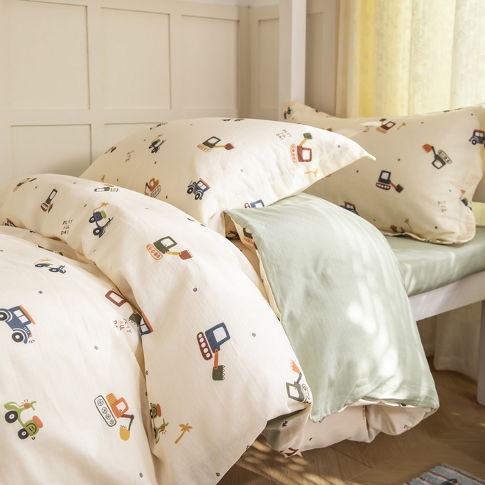 91家纺网 家纺一手货源 找家纺 （总）锦罗绣 2025新款全棉双层纱学生套件三件套