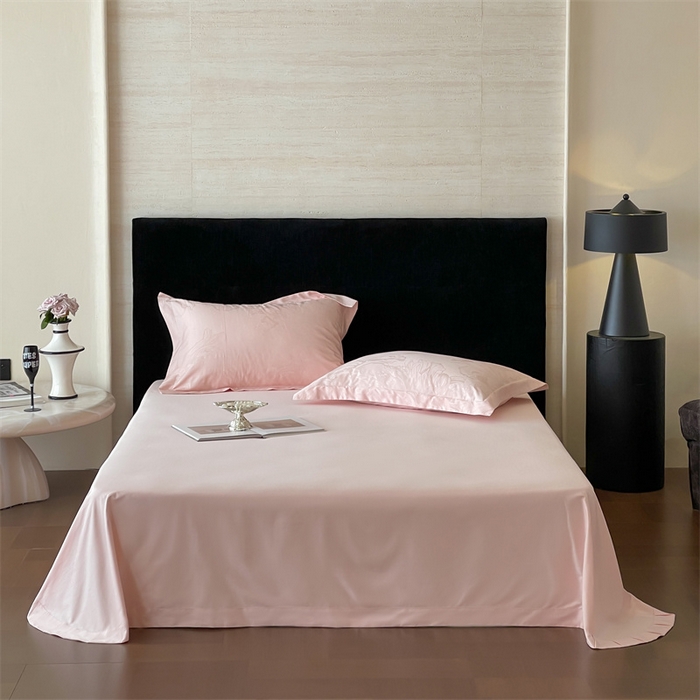 91家纺网 家纺一手货源 找家纺 凡客家居 2025新款100支（5050双股）长绒棉全棉提花四件套 奥罗拉-仙桃粉