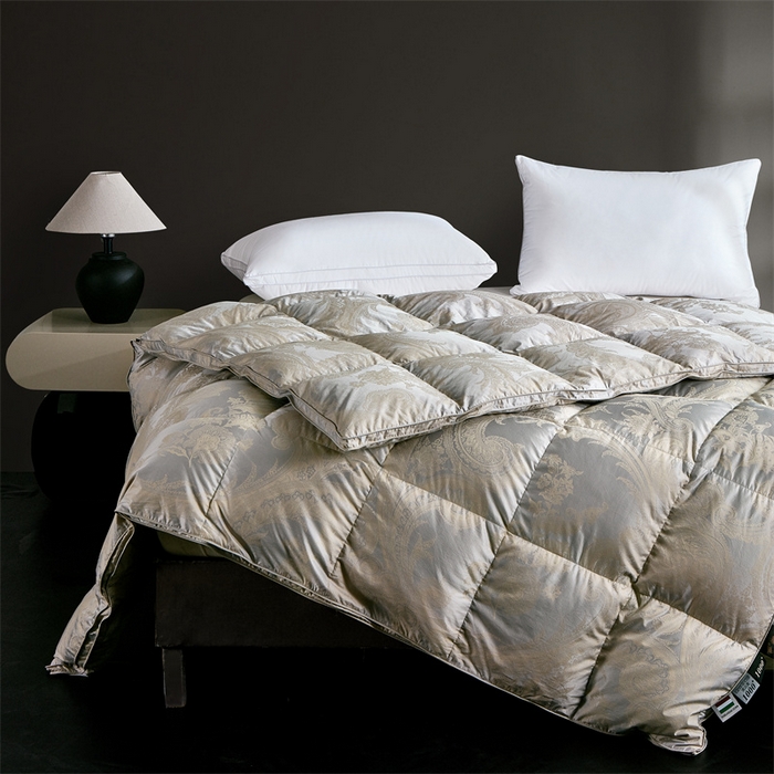 91家纺网 家纺一手货源 找家纺 御眠纺羽绒被壳 2025新款高精密提花单层立体高端羽绒被壳自充绒羽绒被壳 高精密奥菲灰金