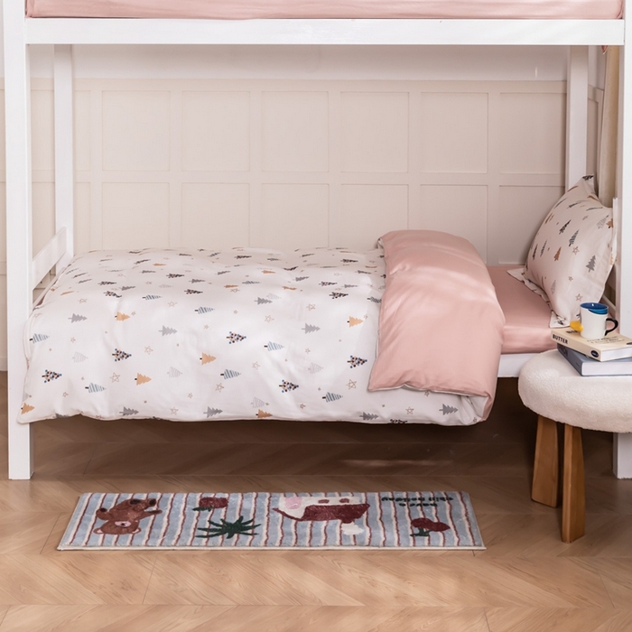 91家纺网 家纺一手货源 找家纺 锦罗绣 2025新款全棉双层纱学生套件三件套 小松树