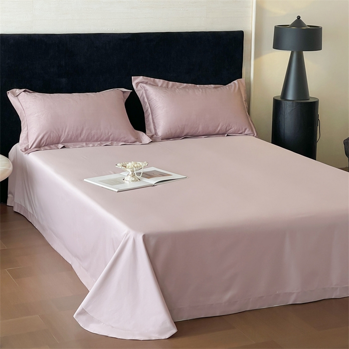 91家纺网 家纺一手货源 找家纺 凡客家居 2025新款100支（5050双股）长绒棉全棉提花四件套 洛园-莫奈紫