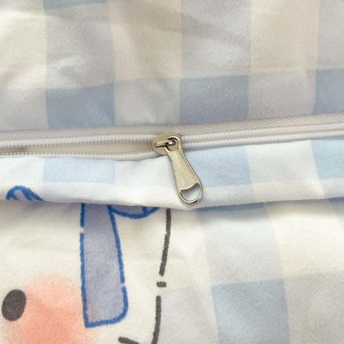 91家纺网 家纺一手货源 找家纺 如一 2025新款A类卡通印加毛巾绣水洗云朵棉四件套（提供买家秀） 蓝格猫