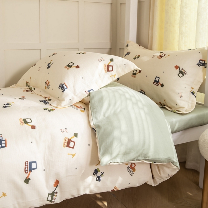 91家纺网 家纺一手货源 找家纺 （总）锦罗绣 2025新款全棉双层纱学生套件三件套