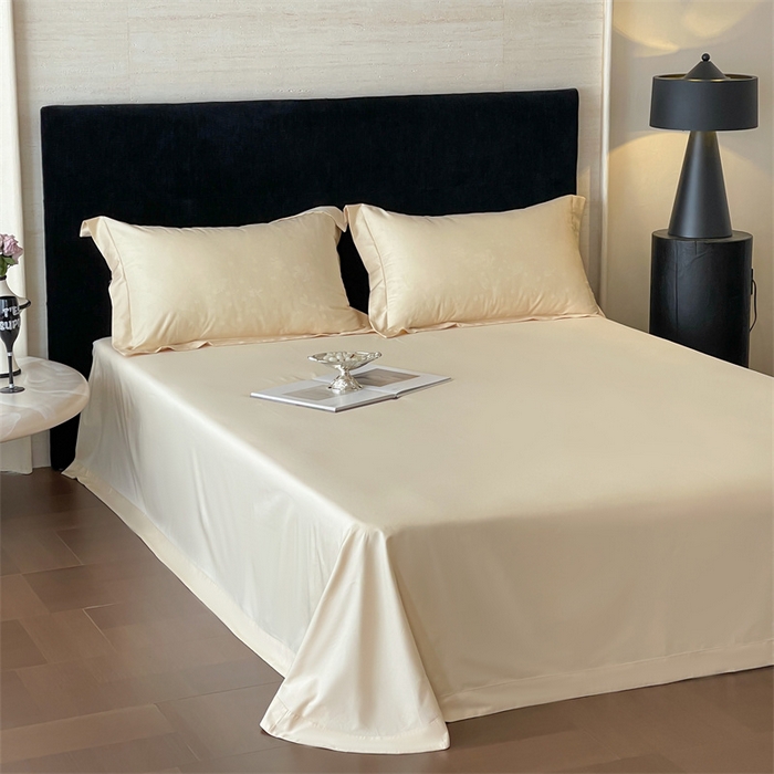 91家纺网 家纺一手货源 找家纺 凡客家居 2025新款100支（5050双股）长绒棉全棉提花四件套 朵芙-浅香槟