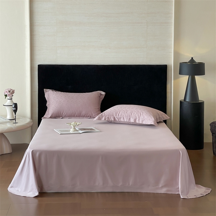 91家纺网 家纺一手货源 找家纺 凡客家居 2025新款100支（5050双股）长绒棉全棉提花四件套 克洛伊-莫奈紫