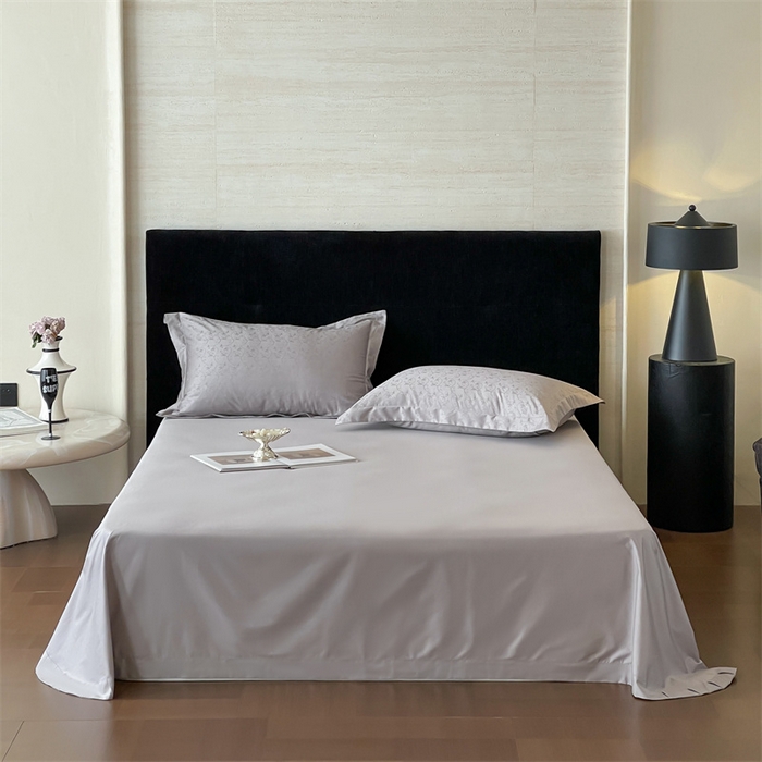 91家纺网 家纺一手货源 找家纺 凡客家居 2025新款100支（5050双股）长绒棉全棉提花四件套 克洛伊-高级灰