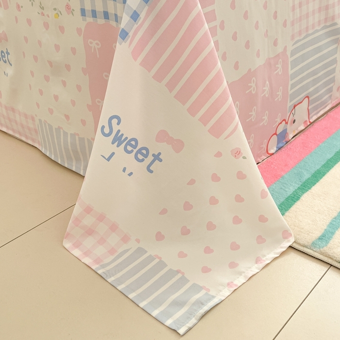 91家纺网 家纺一手货源 找家纺 如一 2025新款A类卡通印加毛巾绣水洗云朵棉四件套（提供买家秀） 好多猫