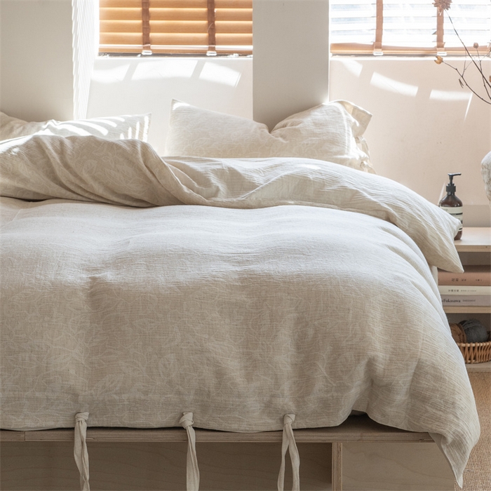 91家纺网 家纺一手货源 找家纺 （总）璞素家居 2025新款棉麻绑带款四件套