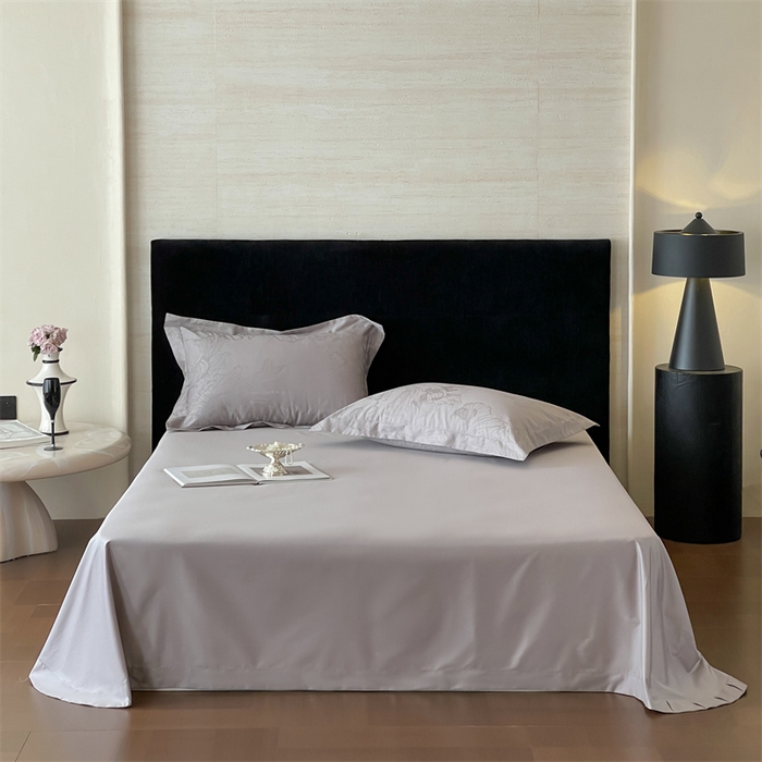 91家纺网 家纺一手货源 找家纺 凡客家居 2025新款100支（5050双股）长绒棉全棉提花四件套 奥罗拉-高级灰