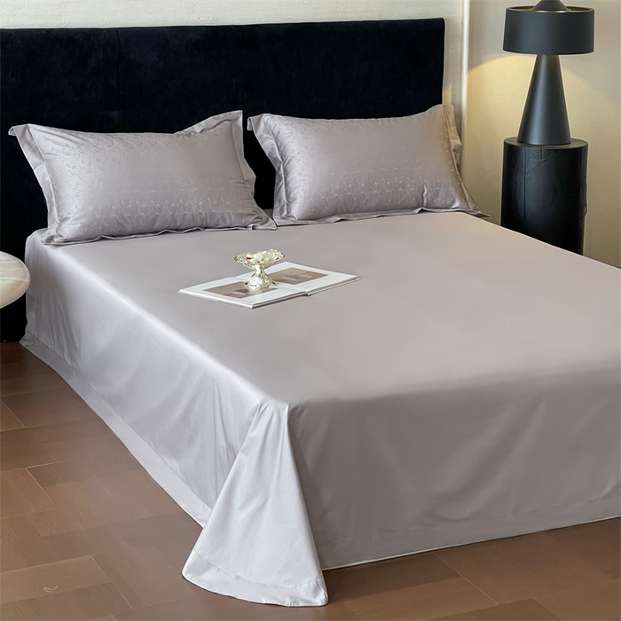 91家纺网 家纺一手货源 找家纺 凡客家居 2025新款100支（5050双股）长绒棉全棉提花四件套 克洛伊-高级灰