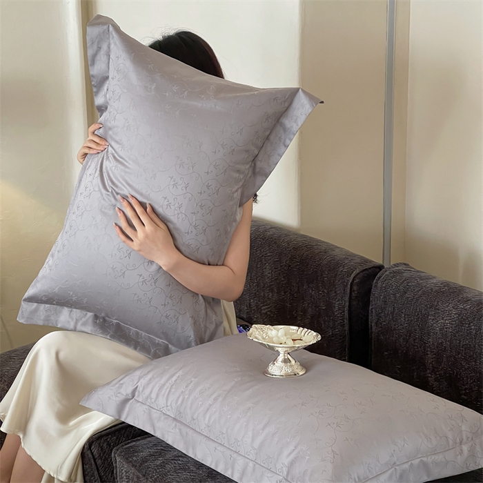 91家纺网 家纺一手货源 找家纺 凡客家居 2025新款100支（5050双股）长绒棉全棉提花四件套 克洛伊-高级灰