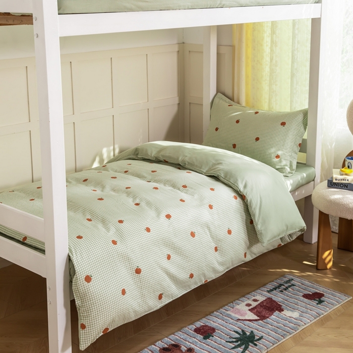 91家纺网 家纺一手货源 找家纺 锦罗绣 2025新款全棉双层纱学生套件三件套 甜桔