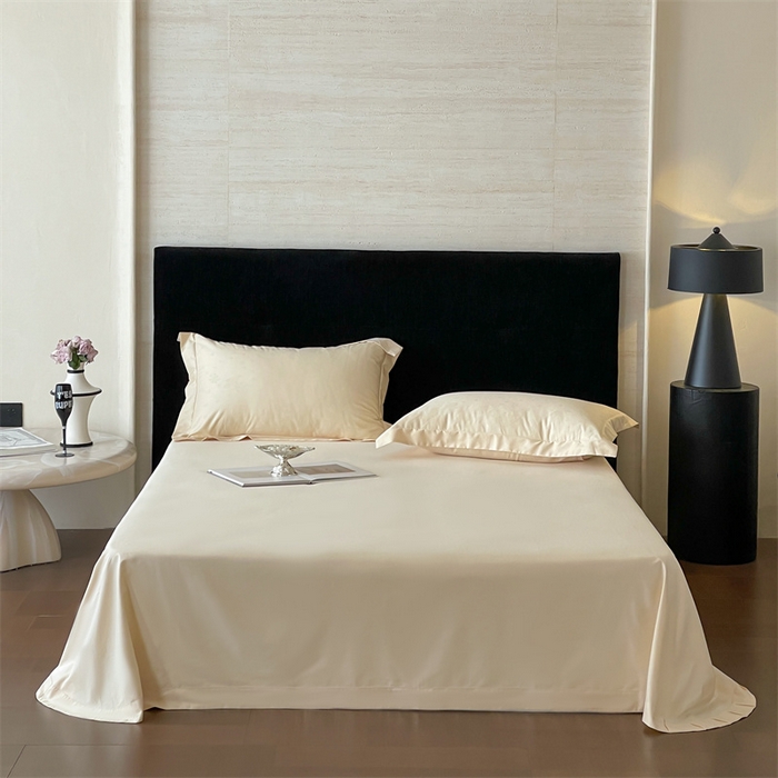 91家纺网 家纺一手货源 找家纺 凡客家居 2025新款100支（5050双股）长绒棉全棉提花四件套 朵芙-浅香槟